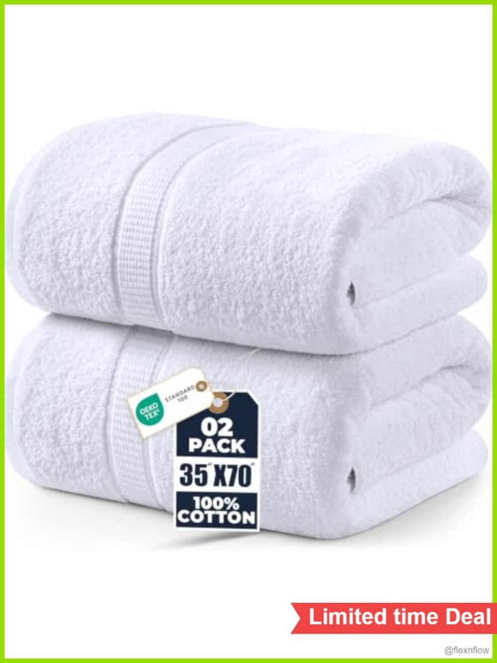 Jumbo Bath Sheets 2 Pack 35x70 600 GSM Cotton Bath Towels